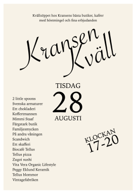 Kransenkvll 28 augusti!