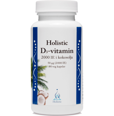 D3-vitamin i kokosolja, kapslar frn Holistic 2000 ie