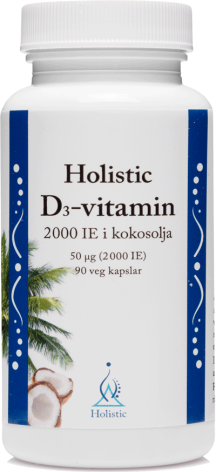 D3-vitamin i kokosolja, kapslar från Holistic 2000 ie