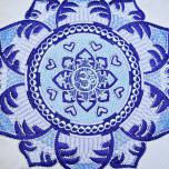 Meditationskudde Mandala ljusgrå, ekologisk bomull, fylld med boveteskal