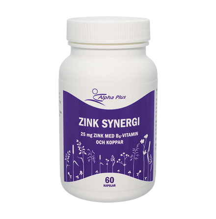 Zink Synergi, 60 kapslar 25 mg, Alpha Plus